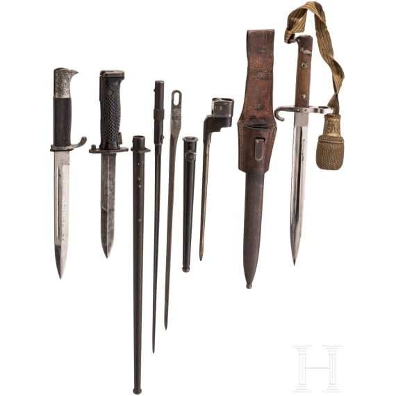 Six international bayonets, 19th / 20th century