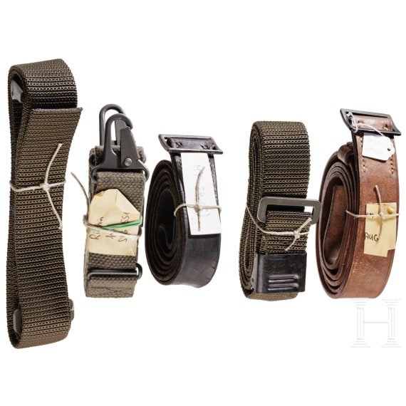 Set of five rifle sling, Austria and Switzerland