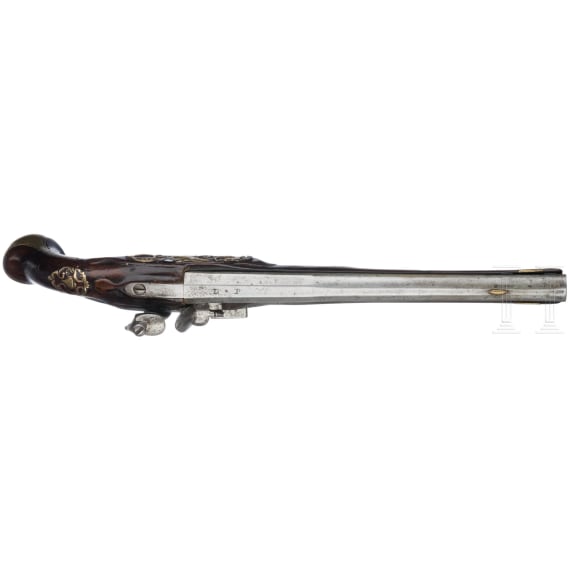 A long German flintlock pistol for cavalry officers, mid-18th century