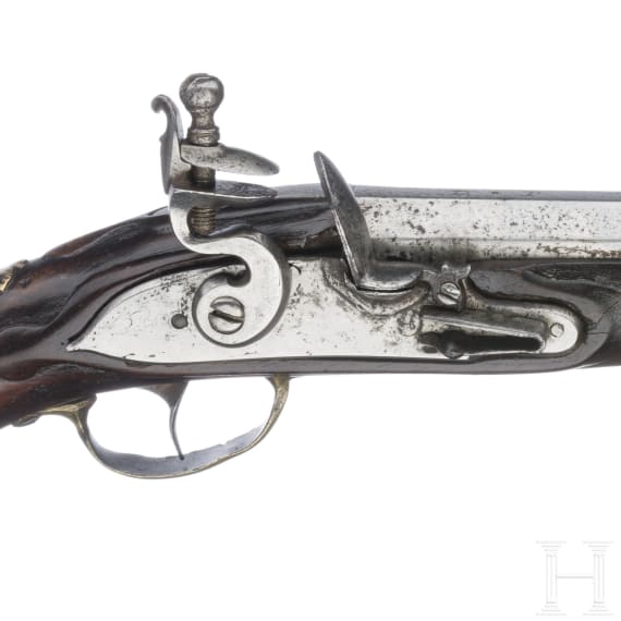 A long German flintlock pistol for cavalry officers, mid-18th century