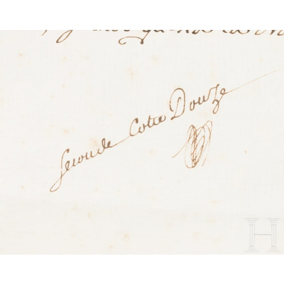 Ernennungsurkunde zum Gouverneur des Forts St. Angelo mit Autograph von Gro&szlig;meister Francisco Ximenez de Texada, datiert 1.1.1774