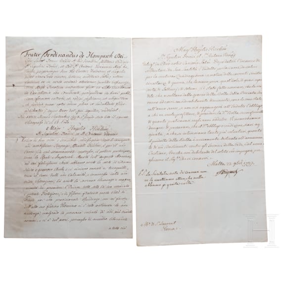 Sammlung Papiersiegel und Originalmanuskripte des Malteserordens, 16. - 18. Jhdt.