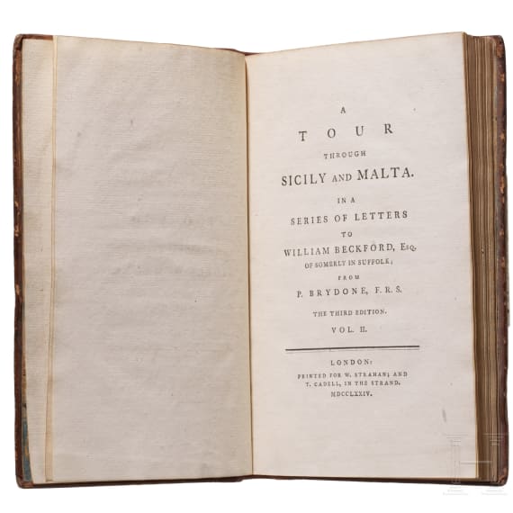 Patrick Brydone, "A Tour through Sicily and Malta. In a series of letters to William Beckford", zwei B&auml;nde, London 1774