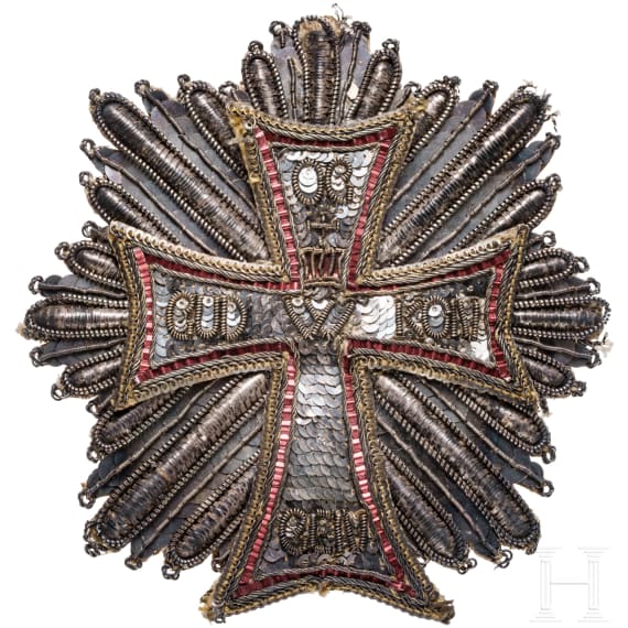 Bruststern zum Gro&szlig;kreuz des Danebrog-Ordens, 2. Modell, mit Chiffre "W", ab 1808
