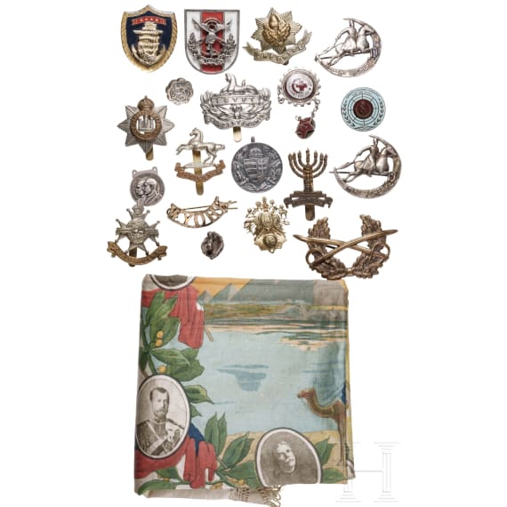 16 internationale Abzeichen/Embleme, teils britisch, 20. Jhdt.