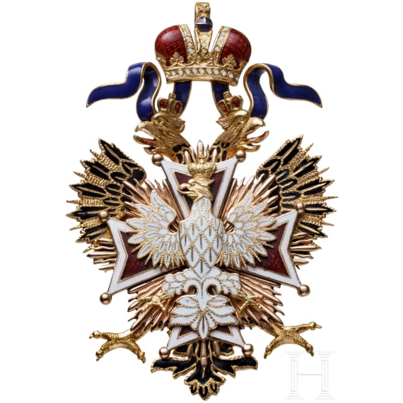 Kaiserlicher und K&ouml;niglicher Orden vom Wei&szlig;en Adler - Ordensdekoration, Firma Eduard, Russland, um 1910