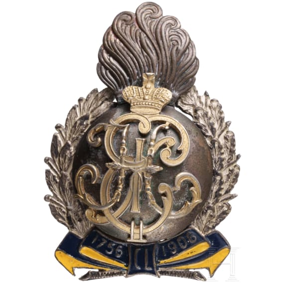 Abzeichen des 6. Tauritschesky-Grenadier-Regiments des Generalfeldmarschalls Gro&szlig;f&uuml;rst Michail Nikolaevitsch, Russland, um 1910