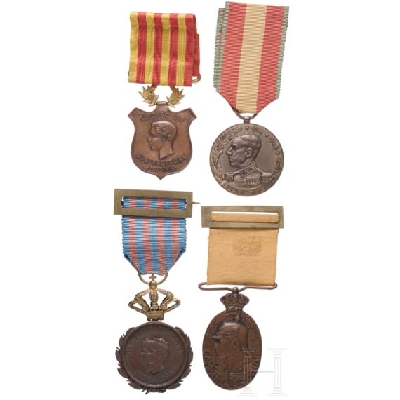 Vier Kolonialmedaillen, Spanien, 19./20. Jhdt.