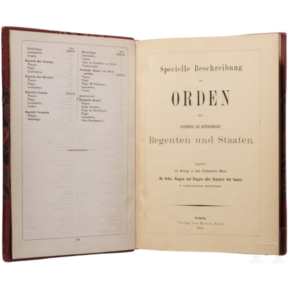 A book "The orders, coats of arms and flags of all rulers and states"