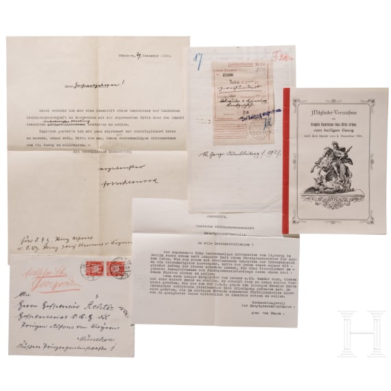 Prinz Alfons von Bayern - umfangreicher Dokumentennachlass zum Hausritterorden vom Heiligen Georg