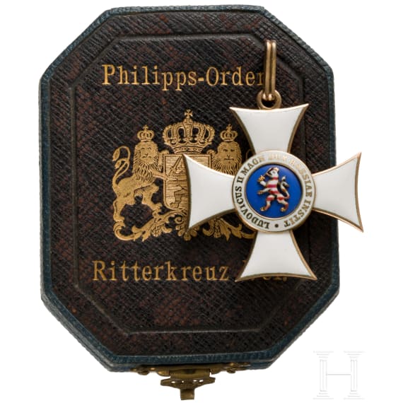 Gro&szlig;herzogtum Hessen - Ritterkreuz 1. Klasse des Verdienstordens Philipps des Gro&szlig;m&uuml;tigen im Etui
