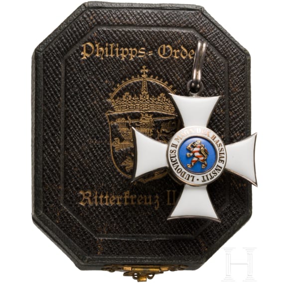 Gro&szlig;herzogtum Hessen - Ritterkreuz 2. Klasse des Verdienstordens Philipps des Gro&szlig;m&uuml;tigen im Etui
