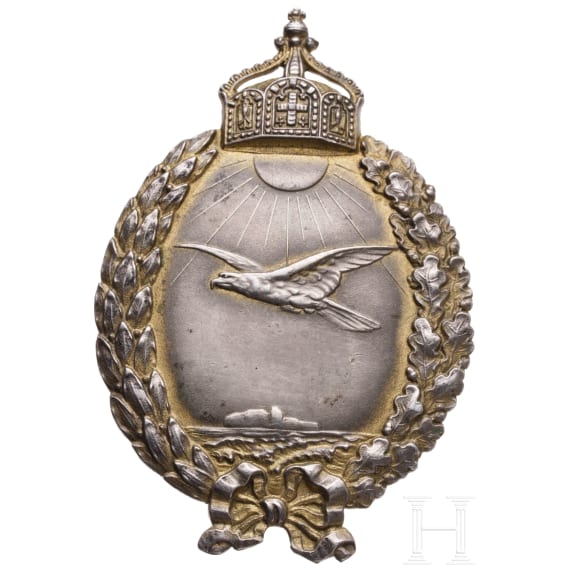 Abzeichen f&uuml;r Marine-Flugzeugf&uuml;hrer (Land) mit Gravur, datiert 1917