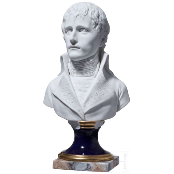 Biskuitporzellan-B&uuml;ste Napoleon Bonapartes I. als Konsul, nach einem Entwurf um 1800 in der Art der Niderviller-Manufaktur, Frankreich, 19. Jhdt.