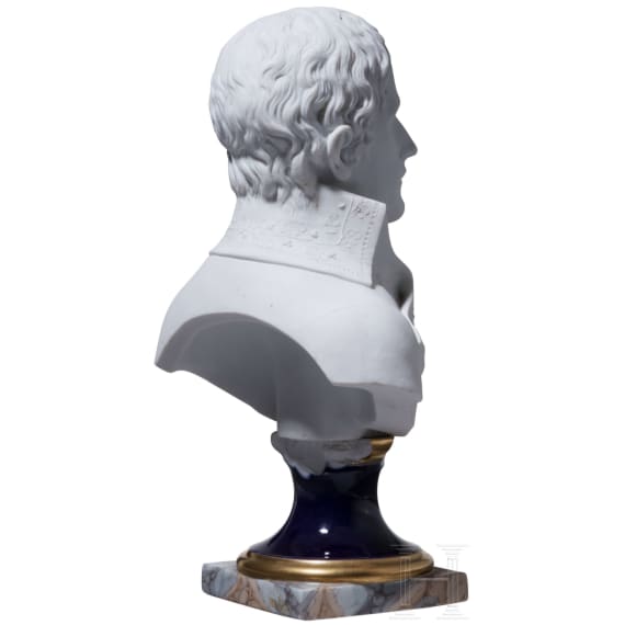 Biskuitporzellan-B&uuml;ste Napoleon Bonapartes I. als Konsul, nach einem Entwurf um 1800 in der Art der Niderviller-Manufaktur, Frankreich, 19. Jhdt.