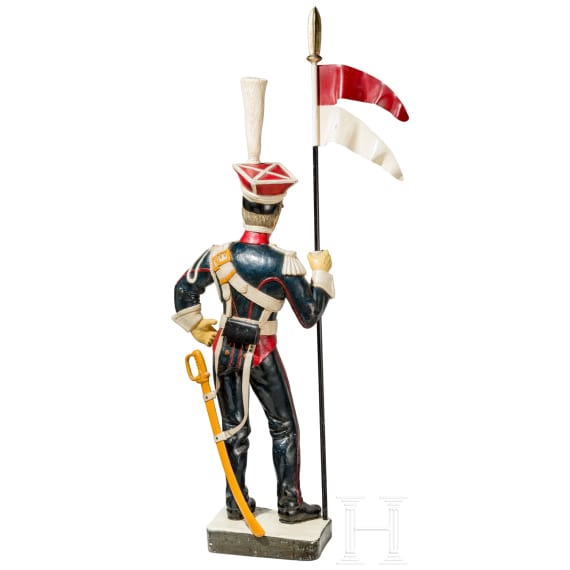 Gro&szlig;e Uniformfigur eines Lanciers im 1er r&eacute;giment de chevau-l&eacute;gers lanciers polonais, 19./20. Jhdt.