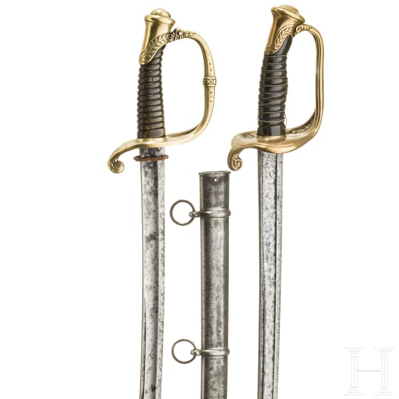Zwei S&auml;bel f&uuml;r Offiziere der Infanterie, 19. Jhdt.