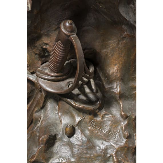 Adolphe Maubach - Bronzeskulptur "Chargez", um 1872
