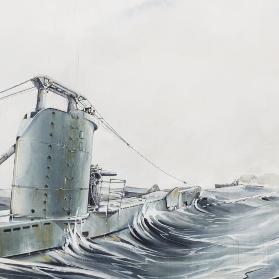 Aquarell "U-Boot-Angriff"