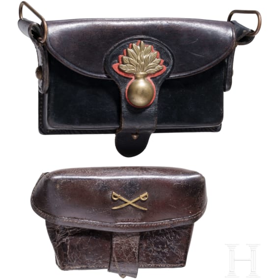 Carabinieri-Kartuschkasten und Patronentasche, Italien u.a., 20. Jhdt.