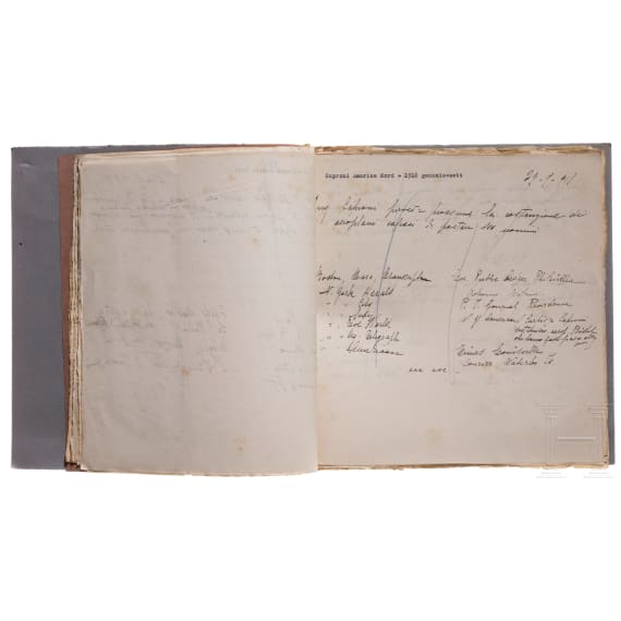 Gebundene Notizen eines Berichterstatters und zwei Brosch&uuml;ren zum Thema Caproni
