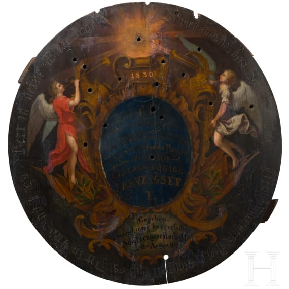 Sch&uuml;tzenscheibe zur Geburtstagsfeier des Kaisers Franz Josef I., &Ouml;sterreich, datiert 1853