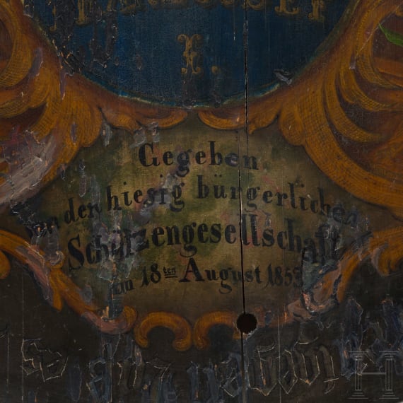 Sch&uuml;tzenscheibe zur Geburtstagsfeier des Kaisers Franz Josef I., &Ouml;sterreich, datiert 1853