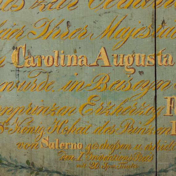 Sch&uuml;tzenscheibe anl&auml;sslich der Kr&ouml;nungsfeier der Kaiserin Carolina Augusta, &Ouml;sterreich, datiert 1825