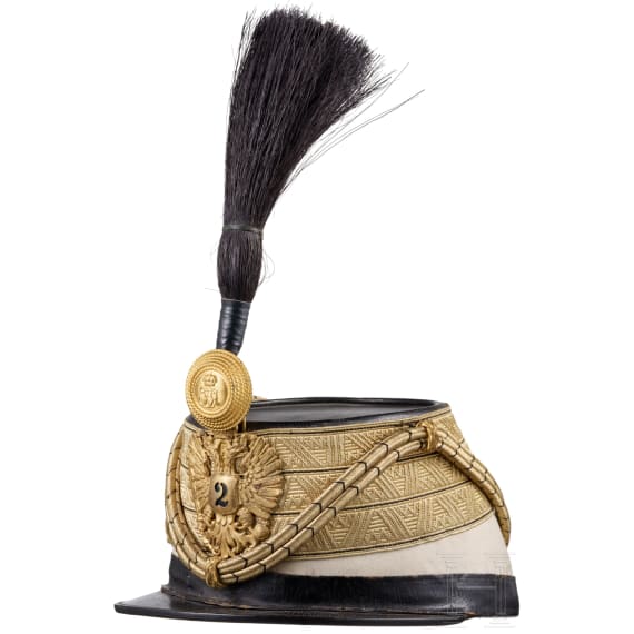 A shako for staff officers in the k.u.k. Hussar Regiment "Friedrich Leopold of Prussia" No. 2