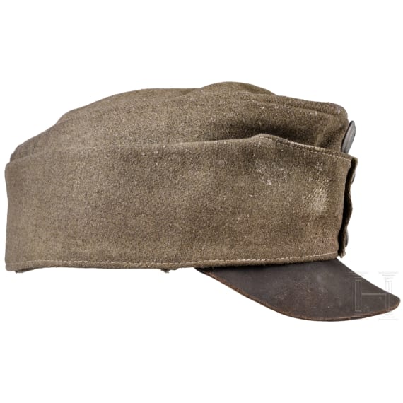 Feldgraue Kappe aus Ersatzmaterial, um 1917
