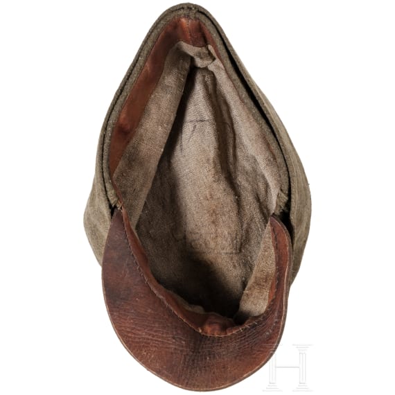 Feldgraue Kappe aus Ersatzmaterial, um 1917