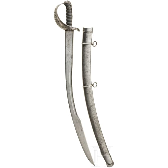 S&auml;bel M 1845 f&uuml;r Offiziere der Kavallerie mit Damastklinge im osmanischen Stil