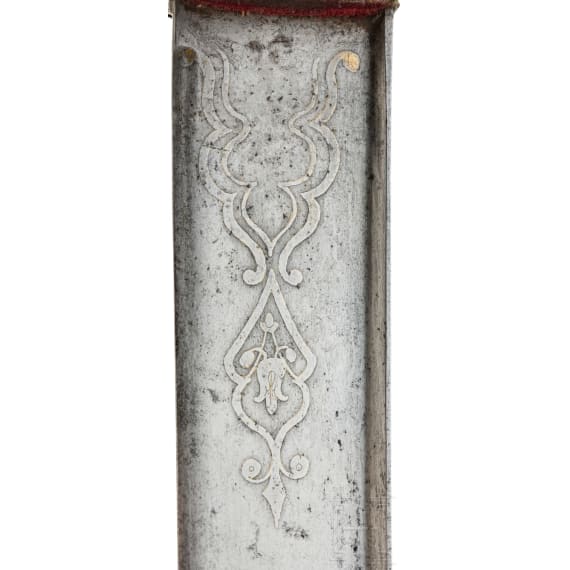 S&auml;bel M 1845 f&uuml;r Offiziere der Kavallerie mit Damastklinge im osmanischen Stil