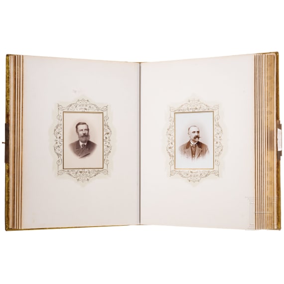 Grafen von Buquoy de Longueval - prunkvolles Geschenk-Fotoalbum zum 50-j&auml;hrigen Dienstjubil&auml;um des Reitf&ouml;rsters Simeon Hahn, 1897