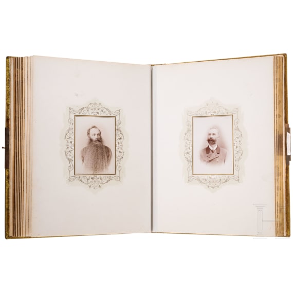 Grafen von Buquoy de Longueval - prunkvolles Geschenk-Fotoalbum zum 50-j&auml;hrigen Dienstjubil&auml;um des Reitf&ouml;rsters Simeon Hahn, 1897