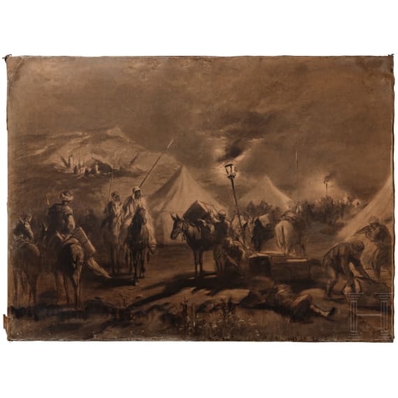 Franz Xavier von Pausinger (1839 - 1915), "Nacht in der W&uuml;ste", &Auml;gypten(?), 1880er