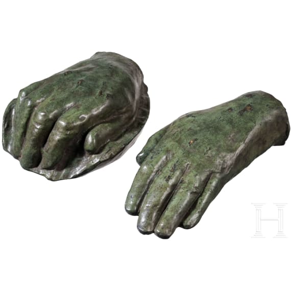 Josef Stalin (1878 - 1953) - bedeutende Totenmaske und zwei Handabdr&uuml;cke des Diktators, Sowjetunion, datiert 1953