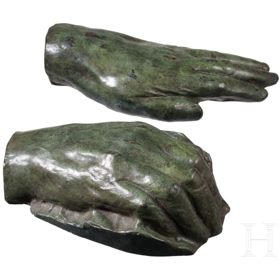 Josef Stalin (1878 - 1953) - bedeutende Totenmaske und zwei Handabdr&uuml;cke des Diktators, Sowjetunion, datiert 1953