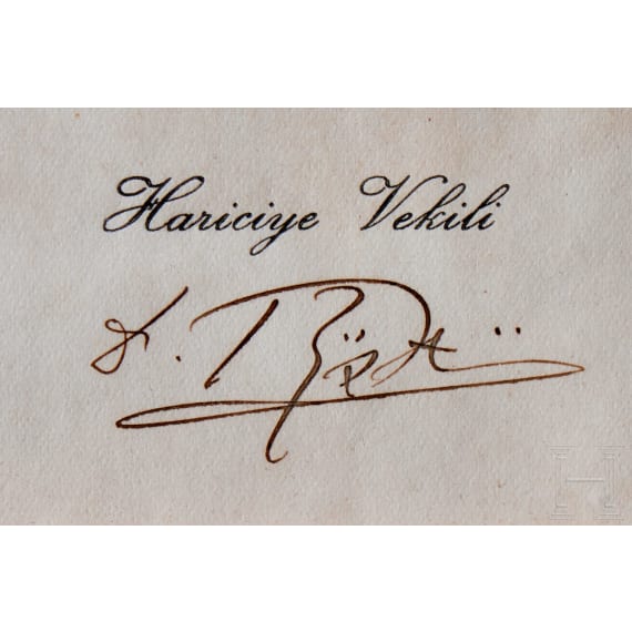 Mustafa Kemal Atat&uuml;rk (1881 - 1938) - signiertes Dokument