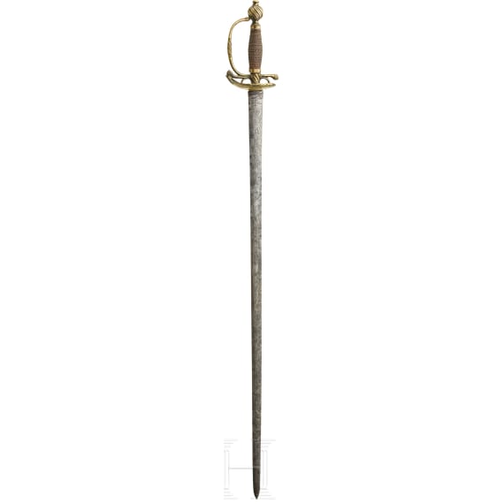 Offiziersdegen mit ge&auml;tzter Klinge, deutsch, um 1740