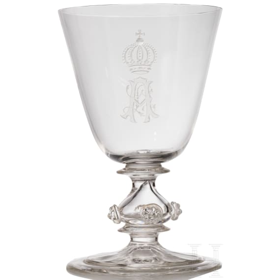 Prinz Alfons von Bayern (1862 - 1933) - Set von sechs Wassergl&auml;sern