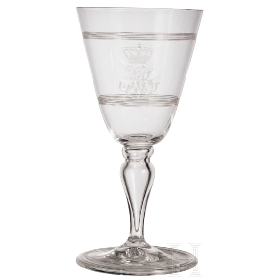 Prinz und Prinzessin Alfons von Bayern (1862 - 1933) - sechs Sherrygl&auml;ser