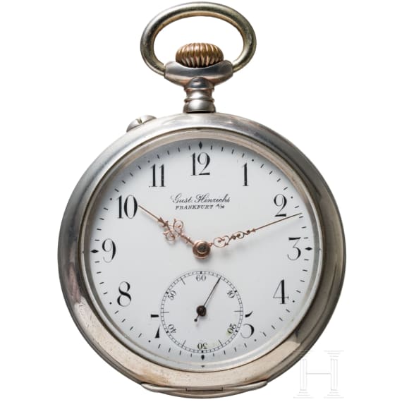 Kaiser Wilhelm II. - silberne Pr&auml;senttaschenuhr "F&uuml;r 25j&auml;hrige treue Dienste - Kgl. Feuerw. Laborat Spandau 1911"