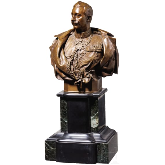 Kaiser Wilhelm II. - Bronzeb&uuml;ste in Uniform