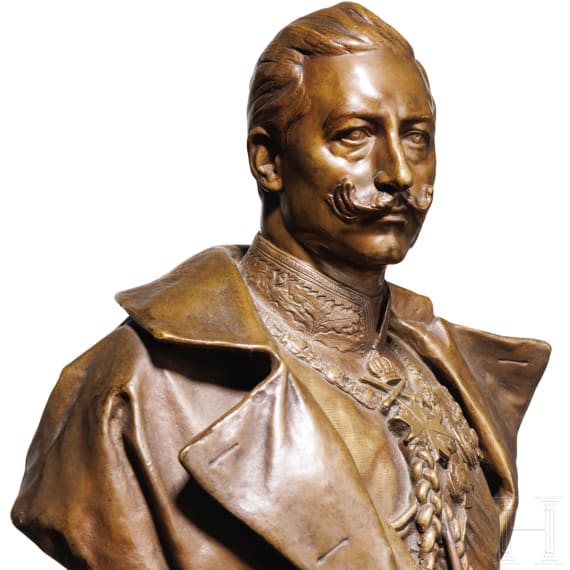 Kaiser Wilhelm II. - Bronzeb&uuml;ste in Uniform