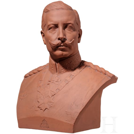 Terrakotta-B&uuml;ste Kaiser Wilhelms II., Majolika-Manufaktur Cadinen, Berlin, 1. H&auml;lfte 20. Jhdt.