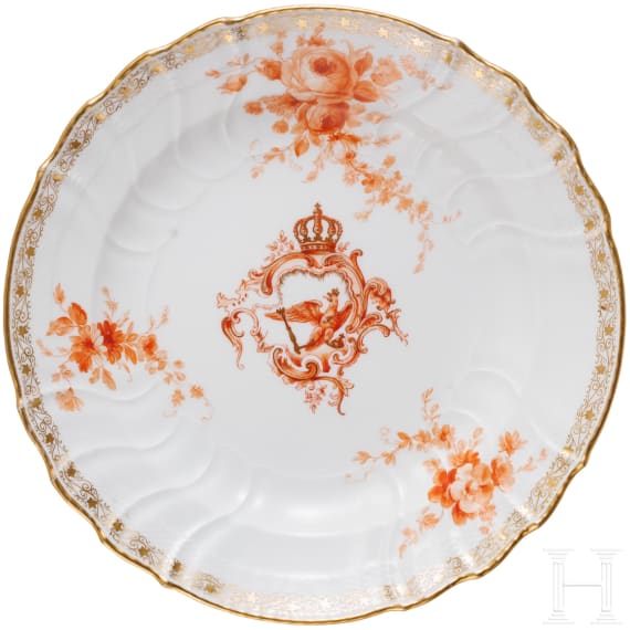 Kaiser Wilhelm II. - Neuosier-Teller der KPM aus dem k&ouml;niglichen Tafelservice, datiert 1906