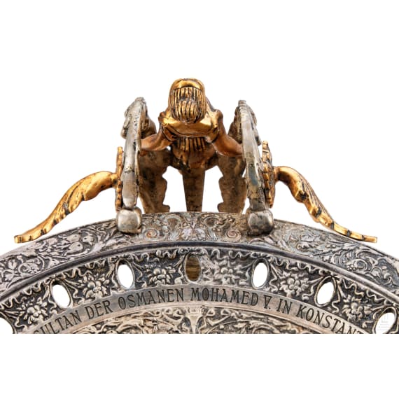 Kaiser Wilhelm II. - versilberter Prunk-Tafelaufsatz