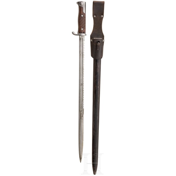 Seitengewehr SG 98 lang mit S&auml;ger&uuml;cken und Ersatzscheide