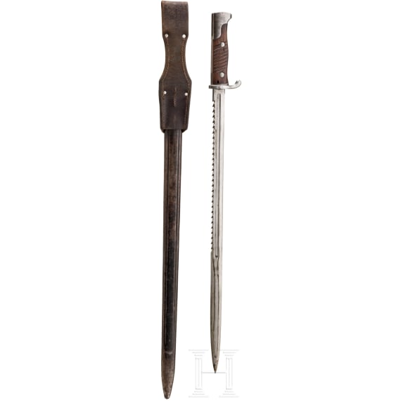 Seitengewehr SG 98 lang mit S&auml;ger&uuml;cken und Ersatzscheide
